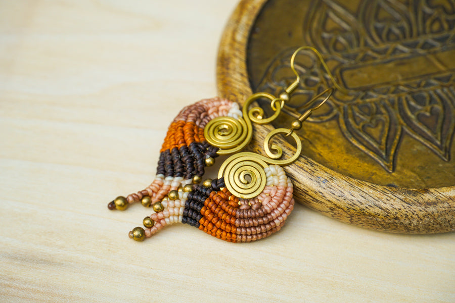 Micro Macrame Boho Earrings