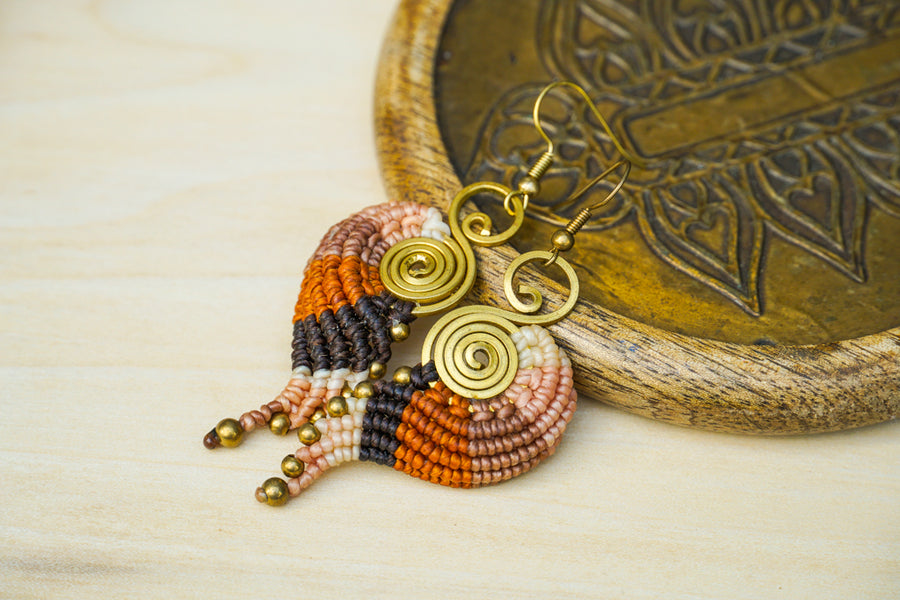 Micro Macrame Boho Earrings