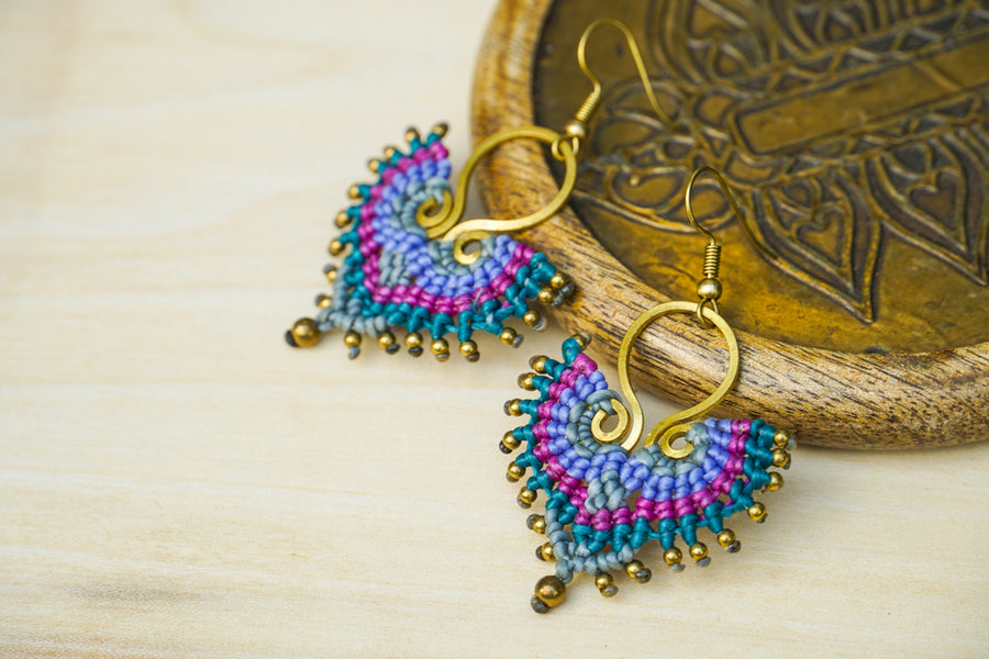 Micro Macrame Boho Earrings