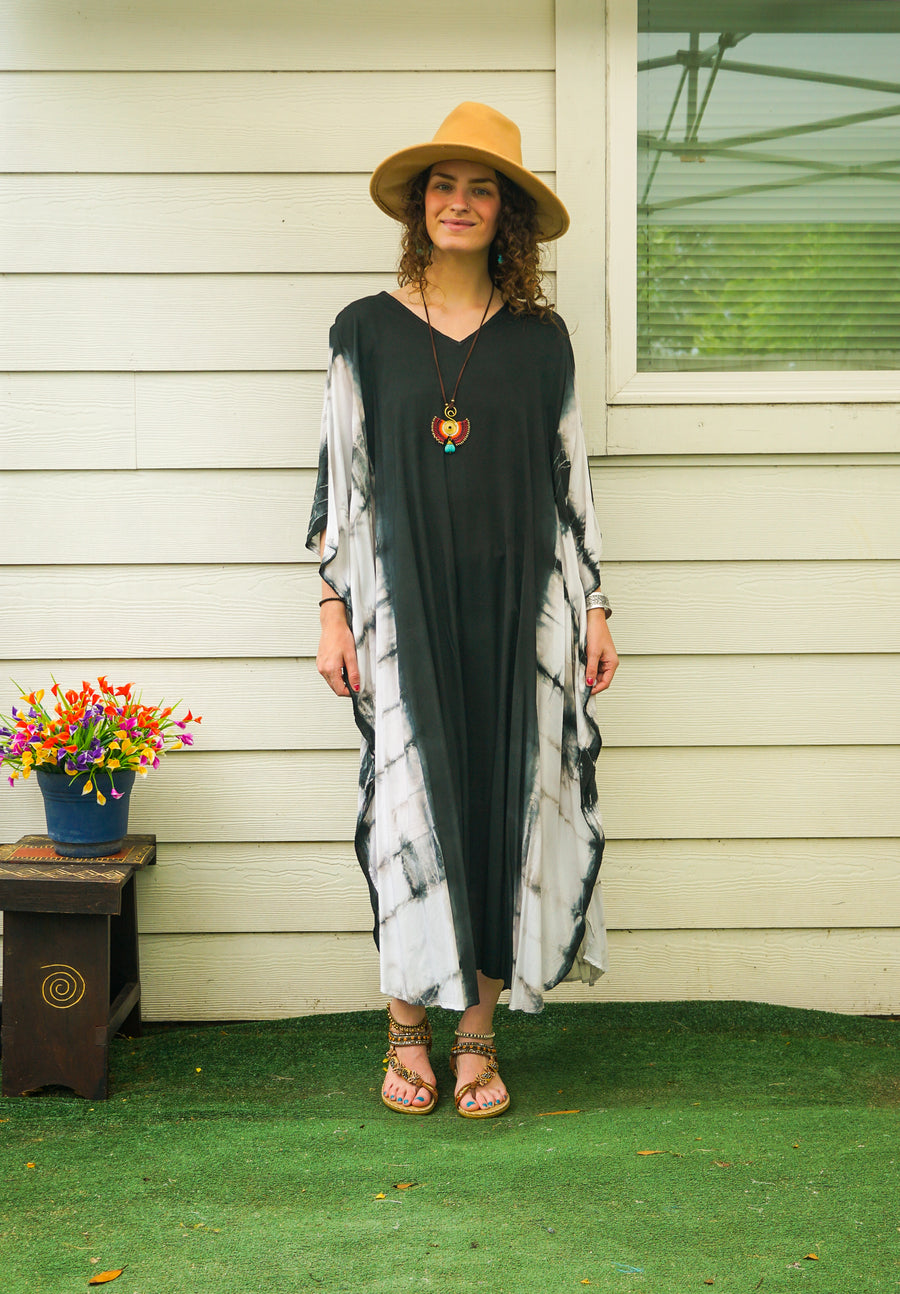 Moonshadow Hand Dyed Boho Kaftan Poncho Dress