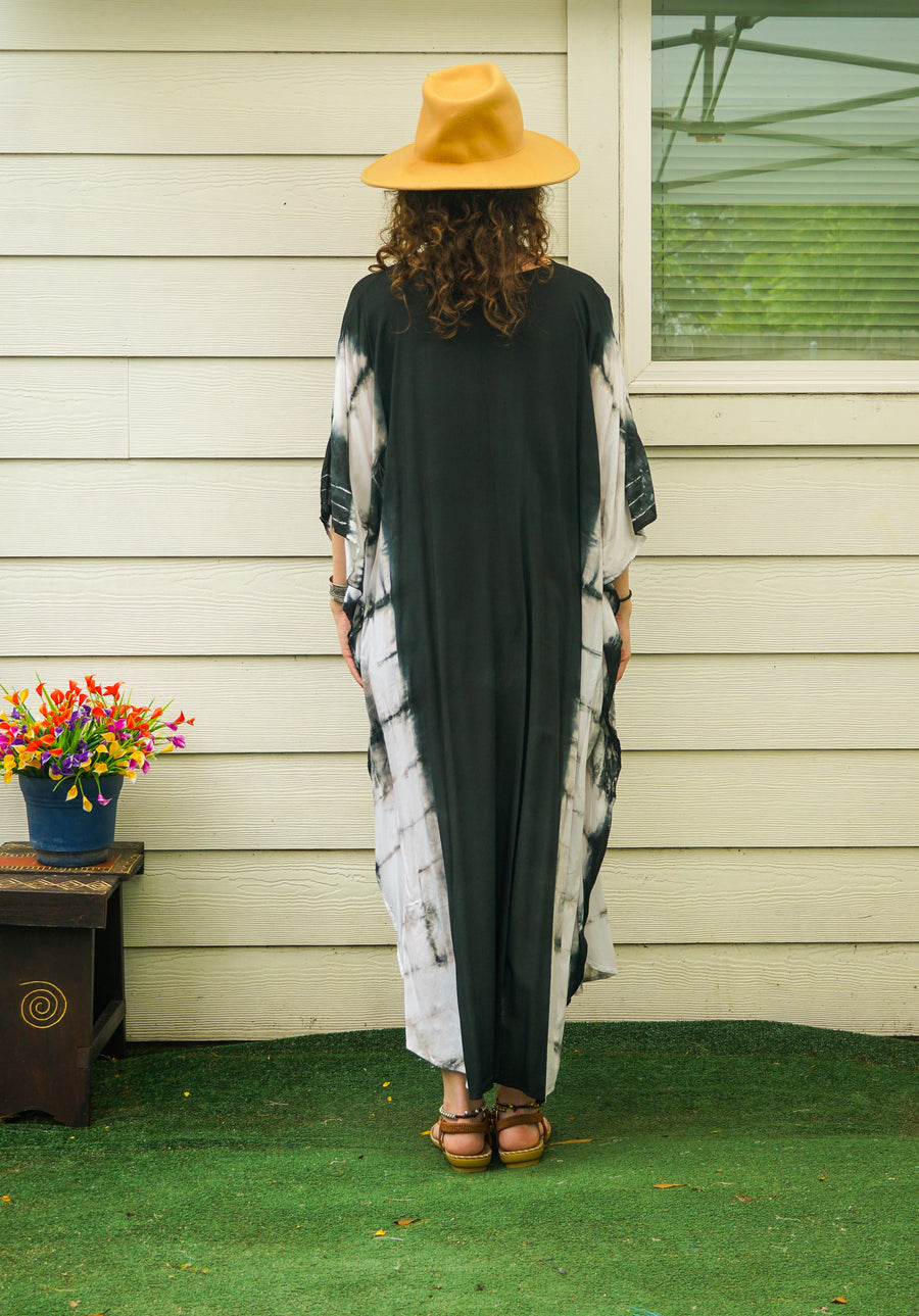 Moonshadow Hand Dyed Boho Kaftan Poncho Dress