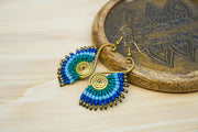 Azure Breeze Micro Macrame Boho Earrings