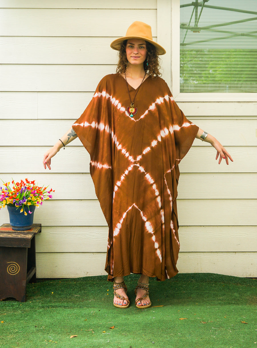 Sienna Hand Dyed Boho Kaftan Poncho Dress