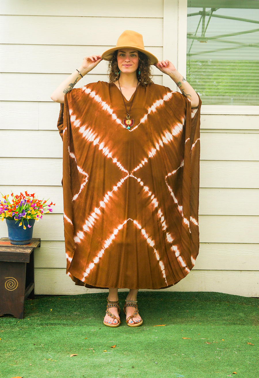 Sienna Hand Dyed Boho Kaftan Poncho Dress