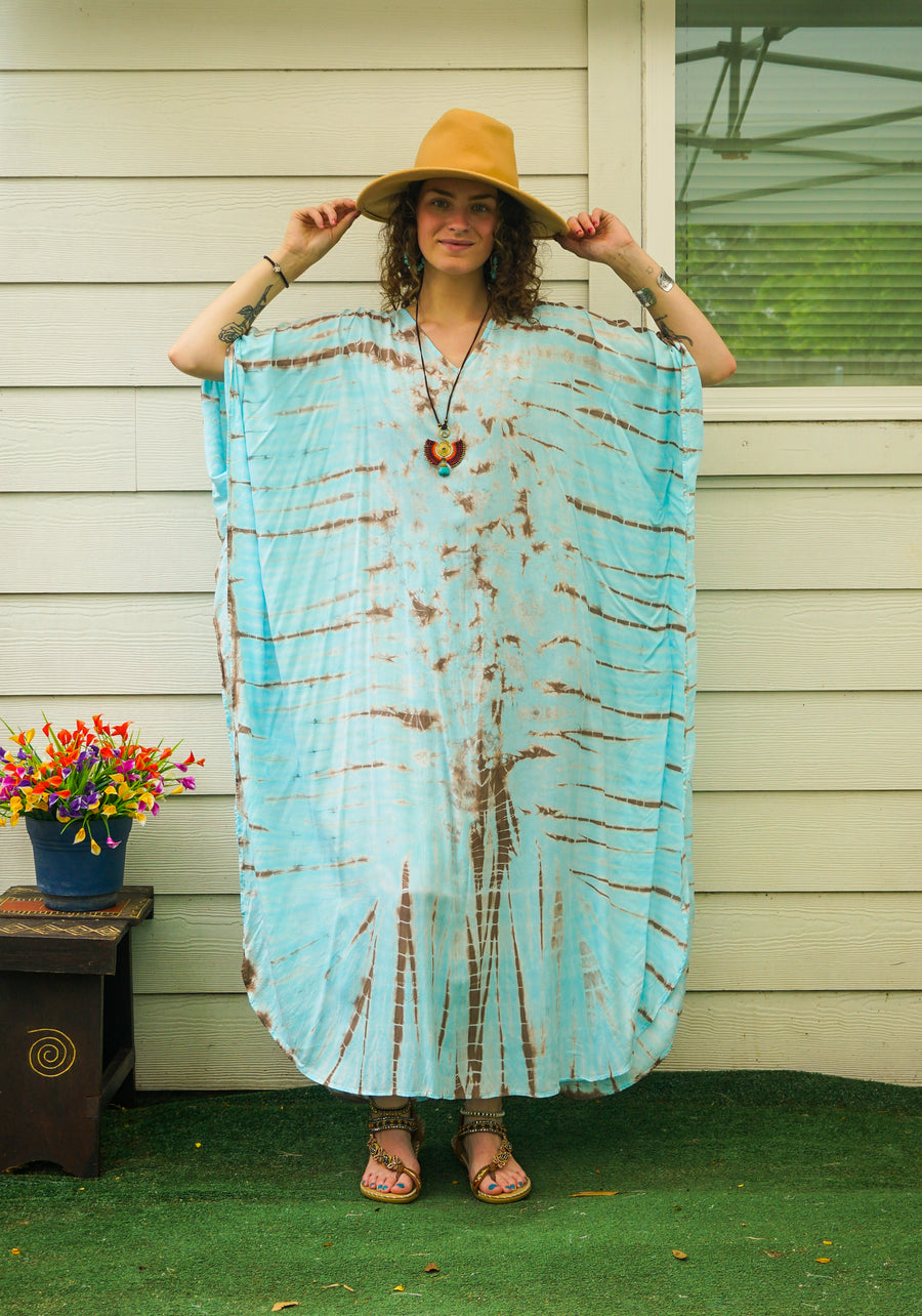 Ocean & Earth Hand Dyed Boho Kaftan Poncho Dress