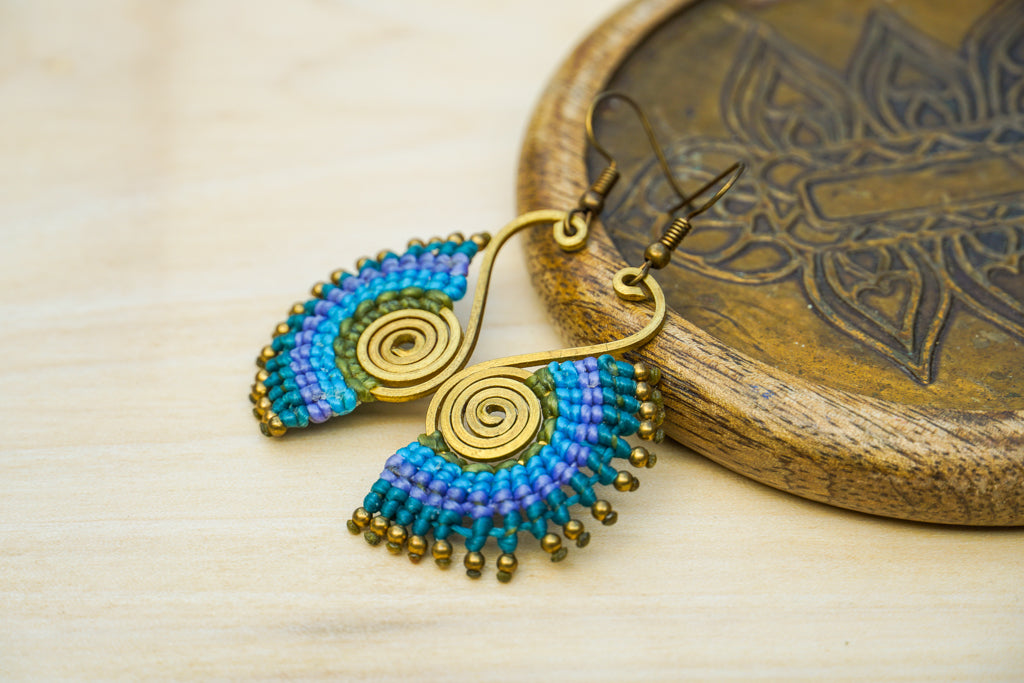 Micro Macrame Boho Earrings
