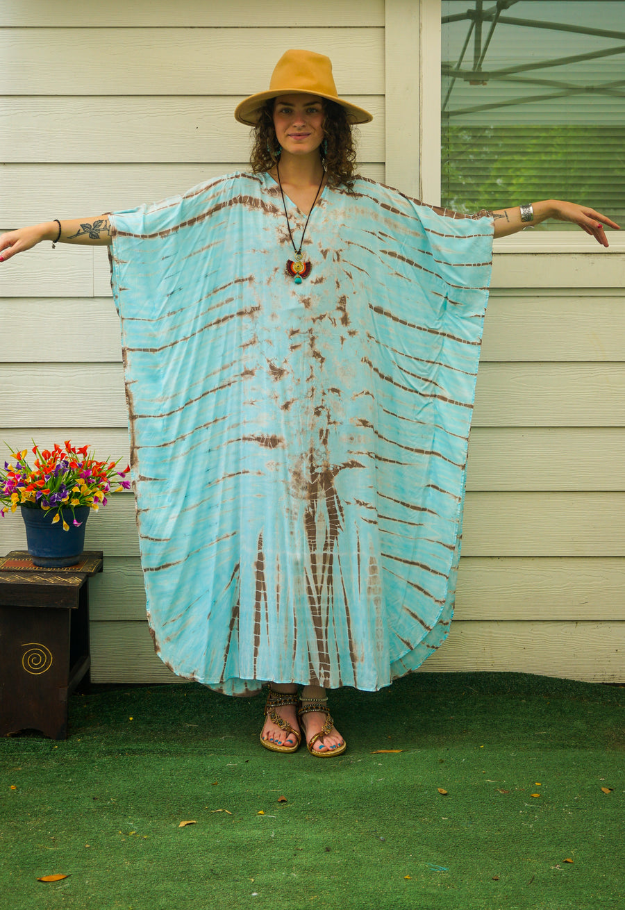 Ocean & Earth Hand Dyed Boho Kaftan Poncho Dress