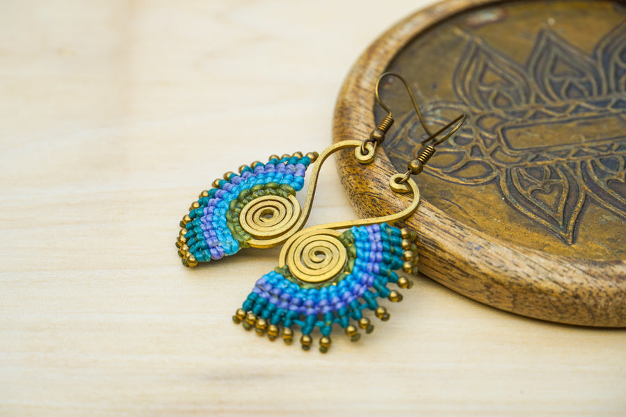 Micro Macrame Boho Earrings