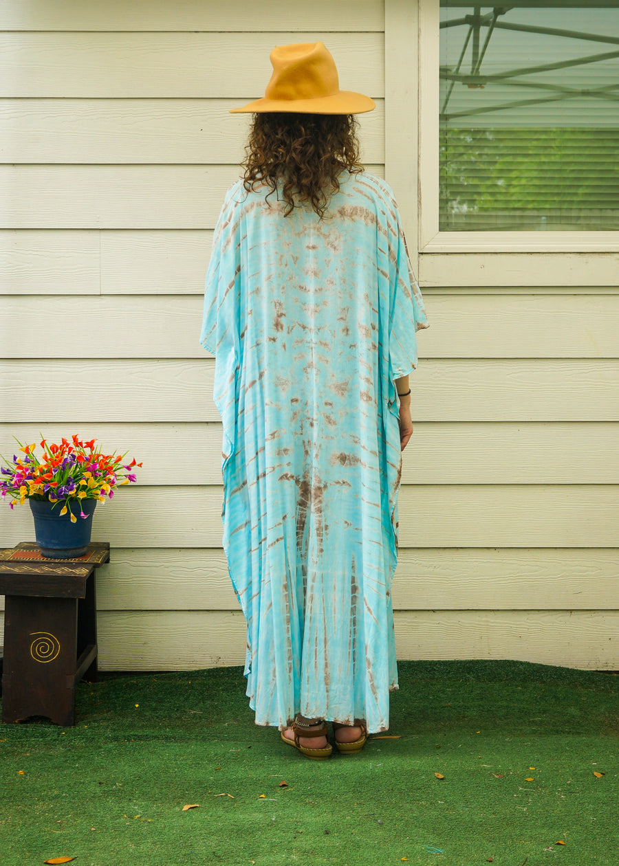 Turquoise Earth Kaftan Dress