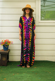 Midnight Ember Hand-Dyed Kaftan Dress
