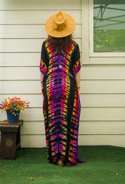 Midnight Ember Hand-Dyed Kaftan Dress