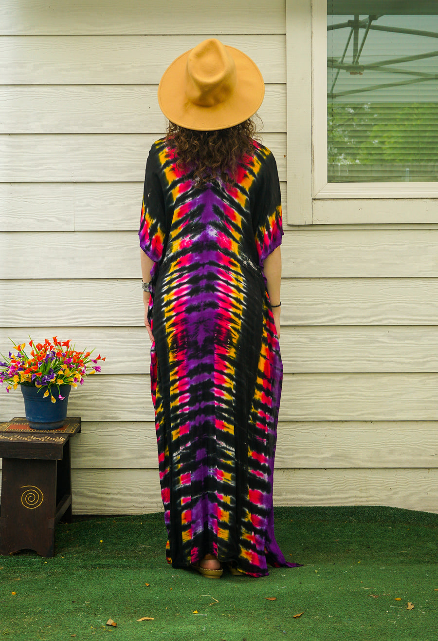 Midnight Ember Hand-Dyed Kaftan Dress