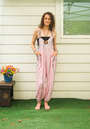Sakura Sky Hand Dyed Dungarees Overalls Jumpsuit with Pockets