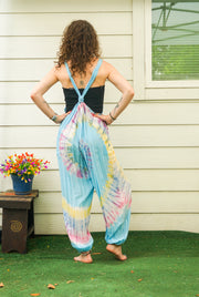 Cotton Candy Sky Hand Dyed Dungarees Overalls Jumpsuit with Pockets
