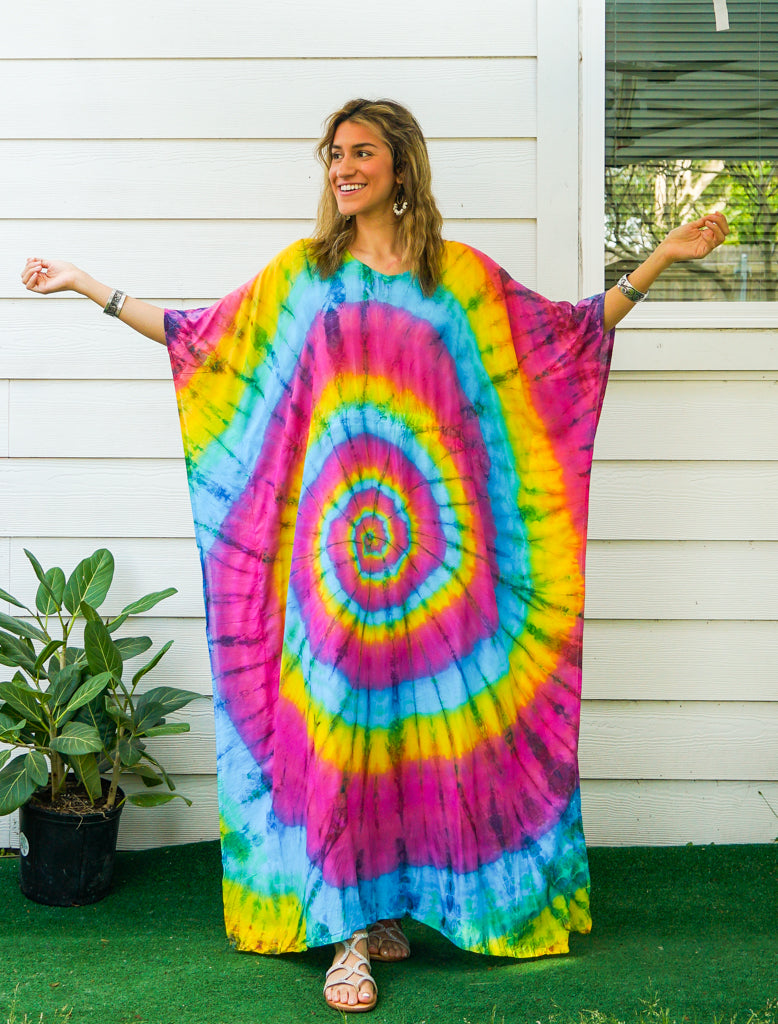 Rainbow Swirl Tie Dye Kaftan