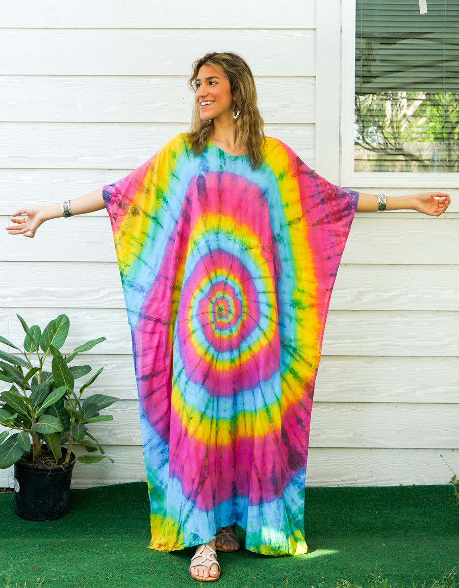 Rainbow Swirl Tie Dye Kaftan