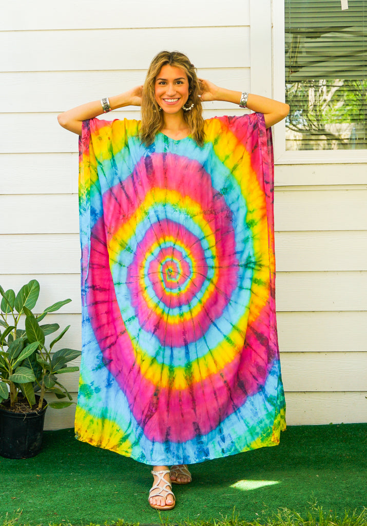 Rainbow Swirl Tie Dye Kaftan