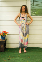 Mooncloud Spiral Hand Dyed Dungarees Overalls Jumpsuit with Pockets