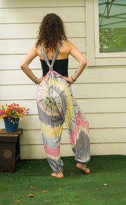 Mooncloud Spiral Hand Dyed Dungarees Overalls Jumpsuit with Pockets