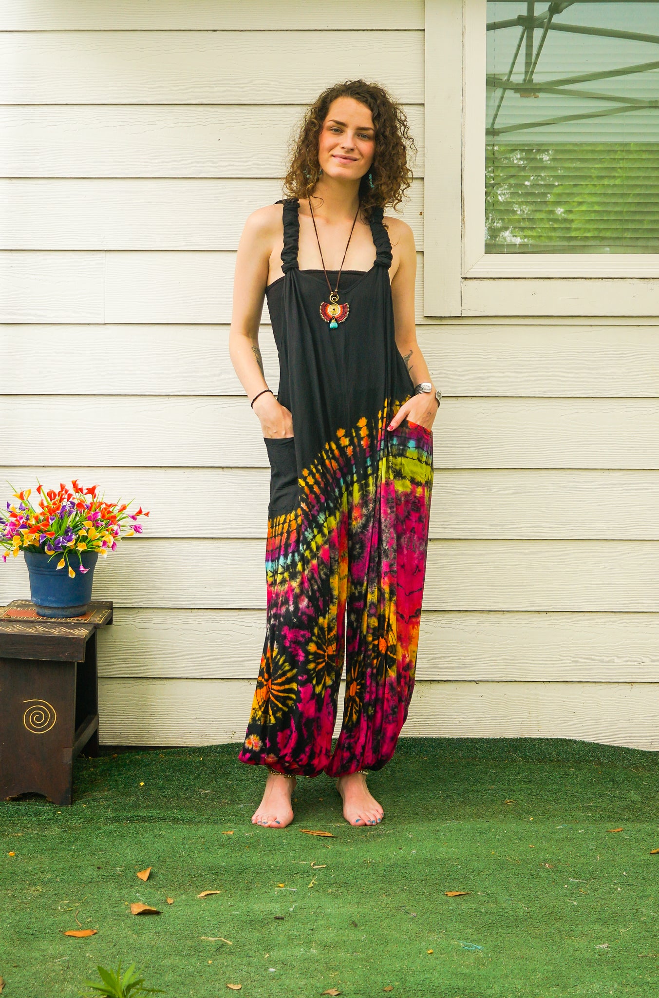 Moonchild Boho Racerback Dungarees Jumpsuit Romper