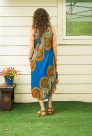 Royal Sunburst Mandala Midi Dress