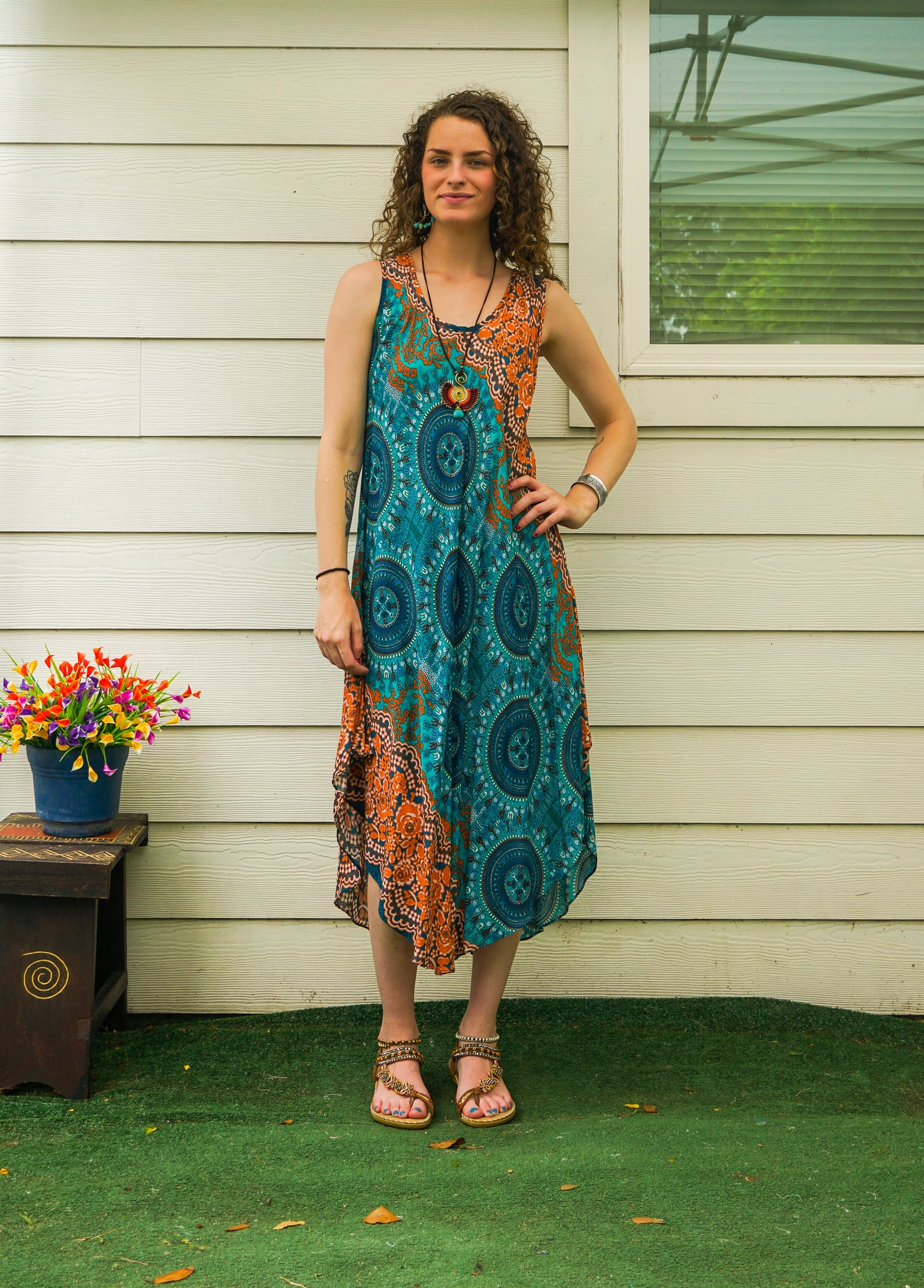 Sunburst Mandala Breeze Dress