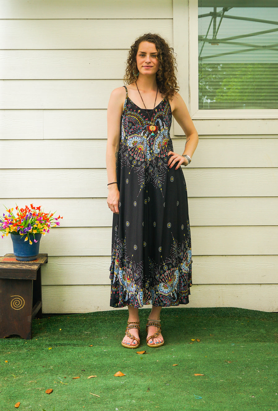 Black Elephant Garden Maxi Dress