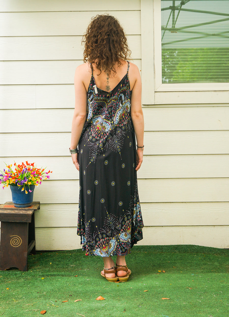 Black Elephant Garden Maxi Dress