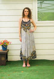 Black & Ivory Mandala Maxi Dress