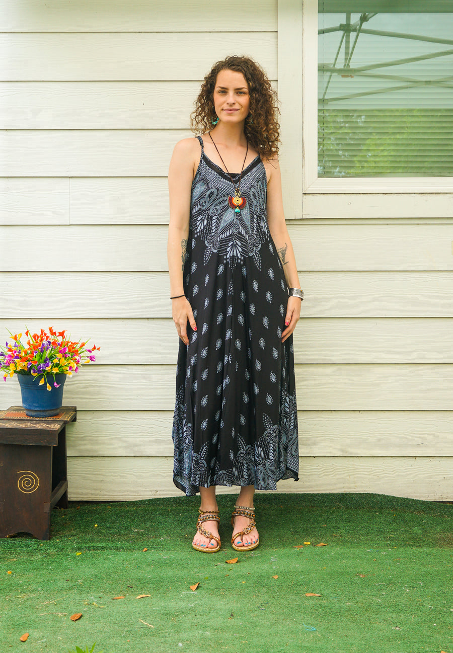 Black Paisley Maxi Dress