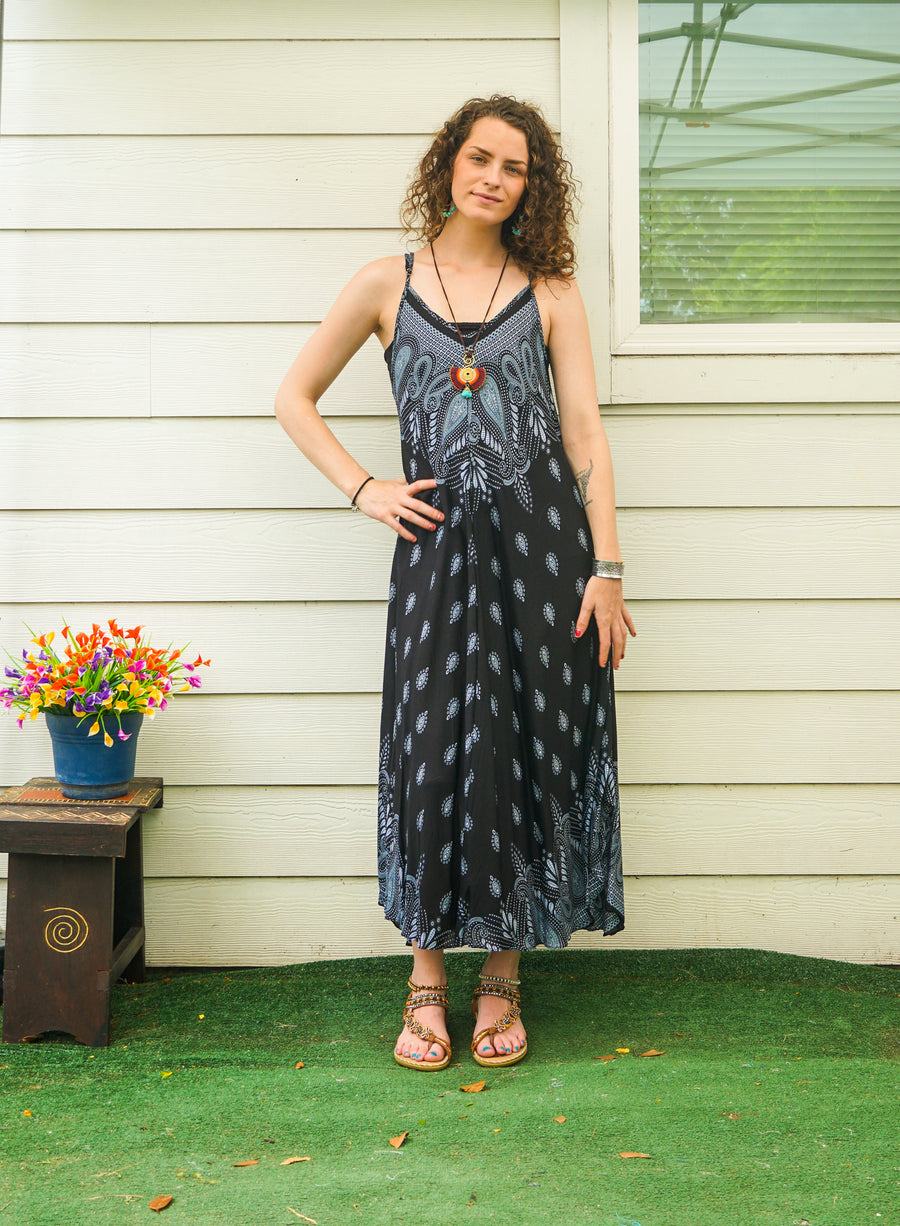 Black Paisley Maxi Dress