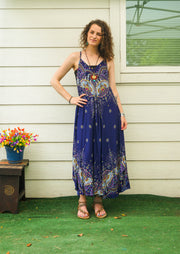 Navy Butterfly Garden Maxi Dress