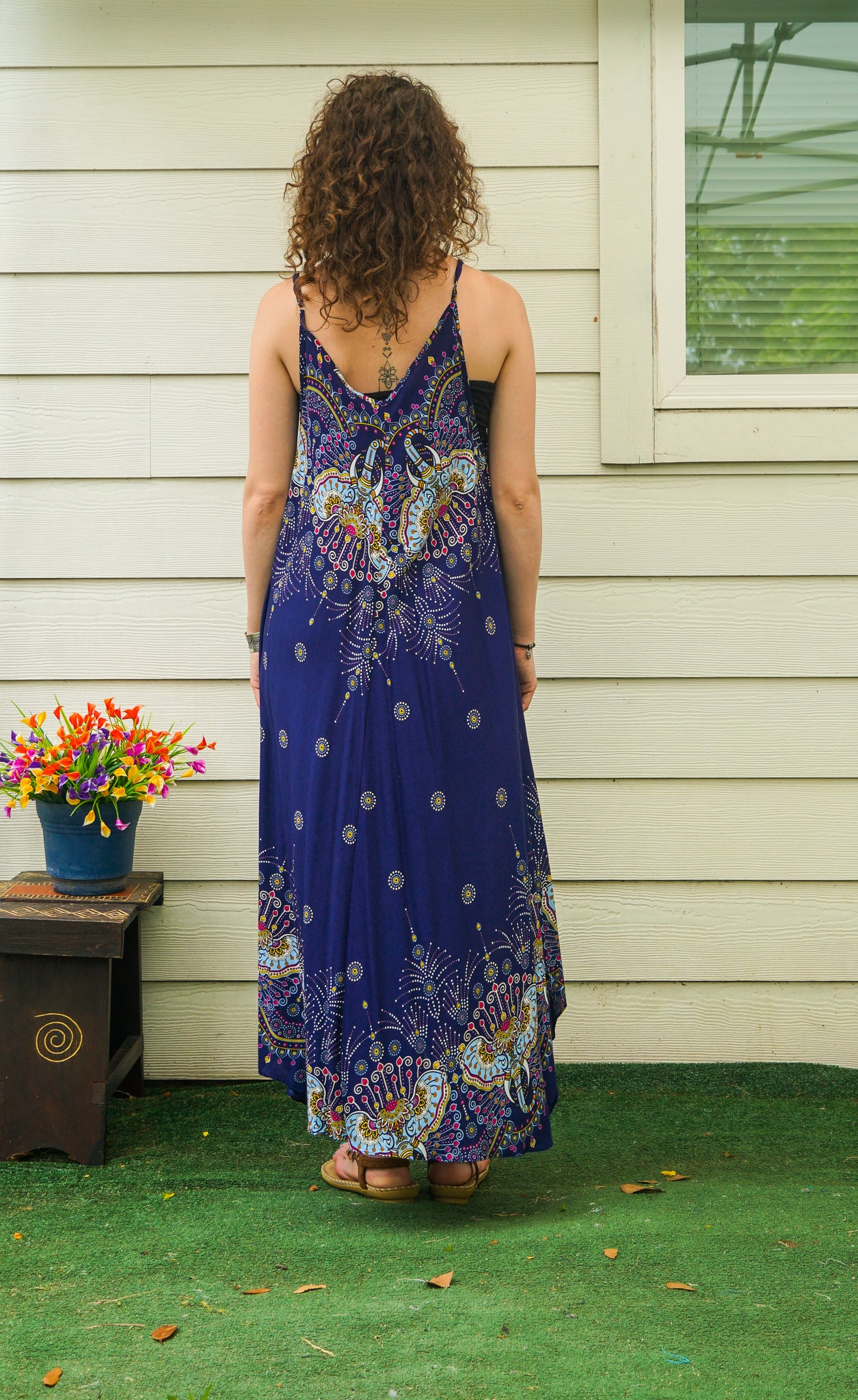 Navy Butterfly Garden Maxi Dress