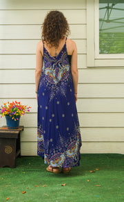 Navy Butterfly Garden Maxi Dress