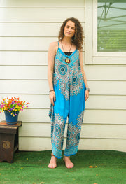 Turquoise Floral Mandala Jumpsuit