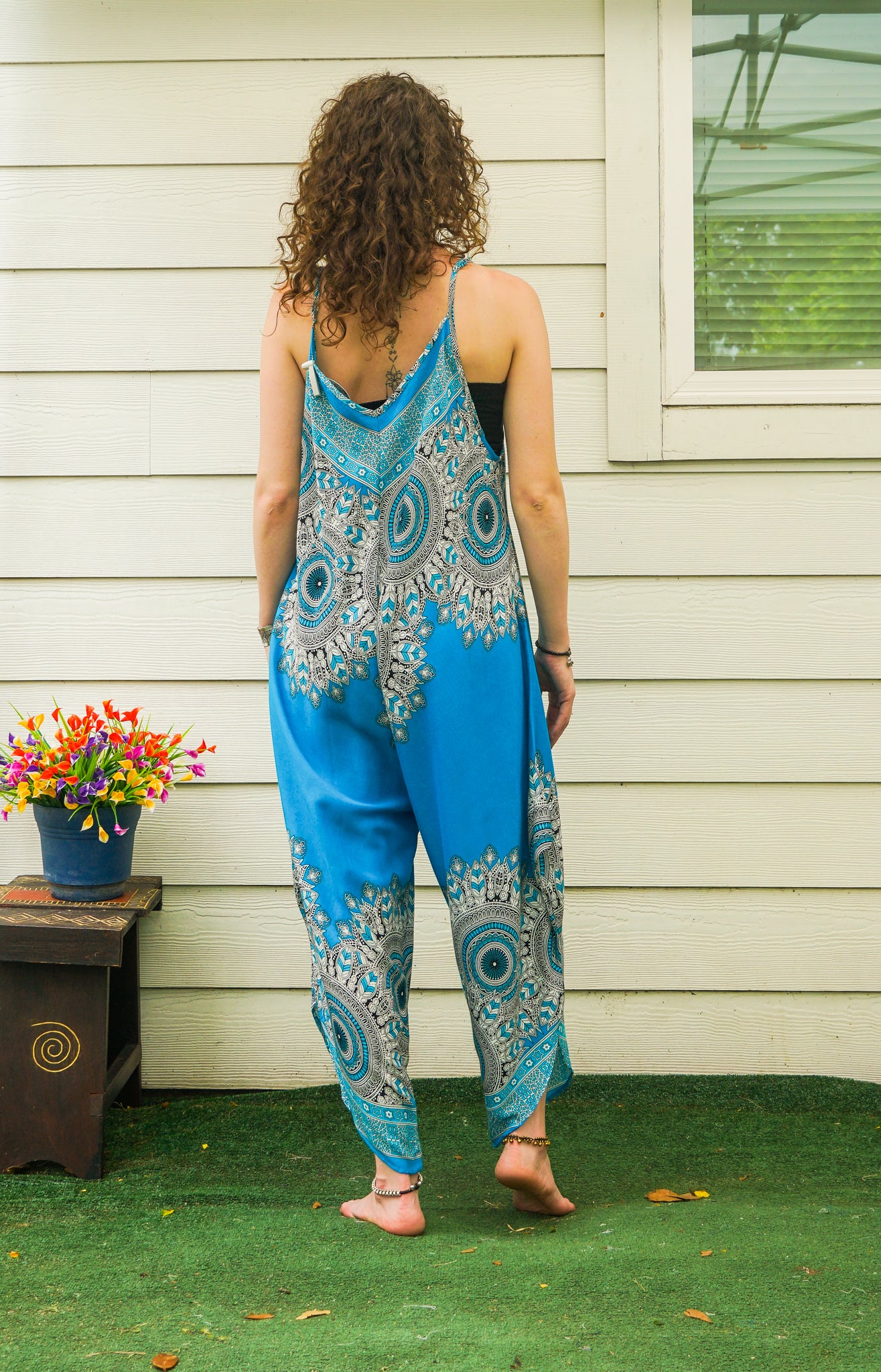 Turquoise Floral Mandala Jumpsuit