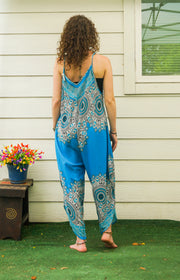 Turquoise Floral Mandala Jumpsuit