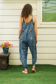 Blue Floral Mandala Jumpsuit