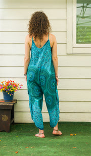 Teal Rust Floral Mandala Jumpsuit