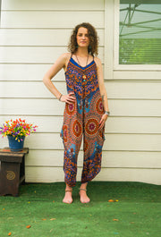 Blue Rust Mosaic Mandala Jumpsuit