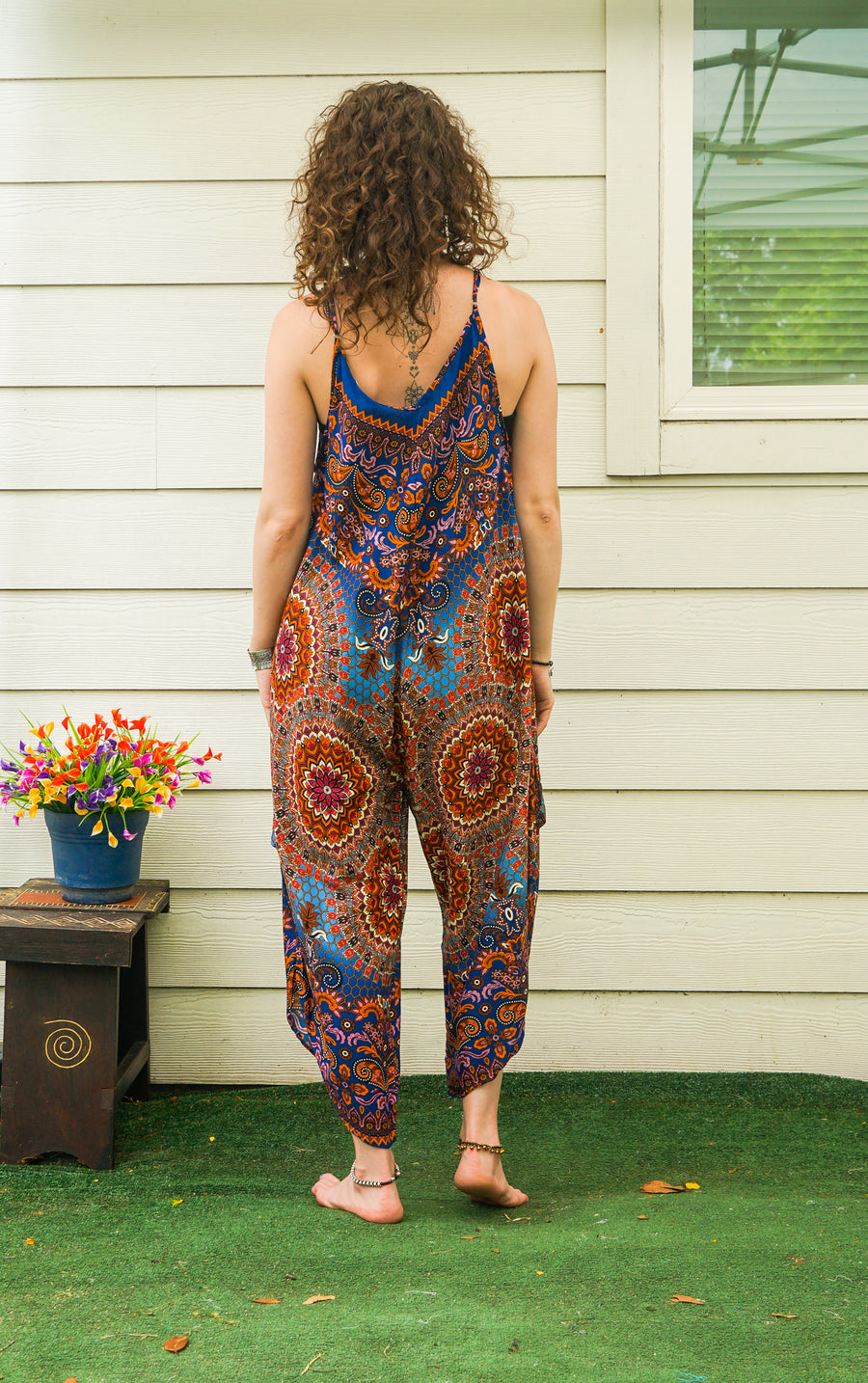 Blue Rust Mosaic Mandala Jumpsuit