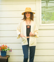 Natural Double Gauze Drift Cardigan