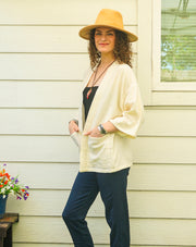 Natural Double Gauze Drift Cardigan