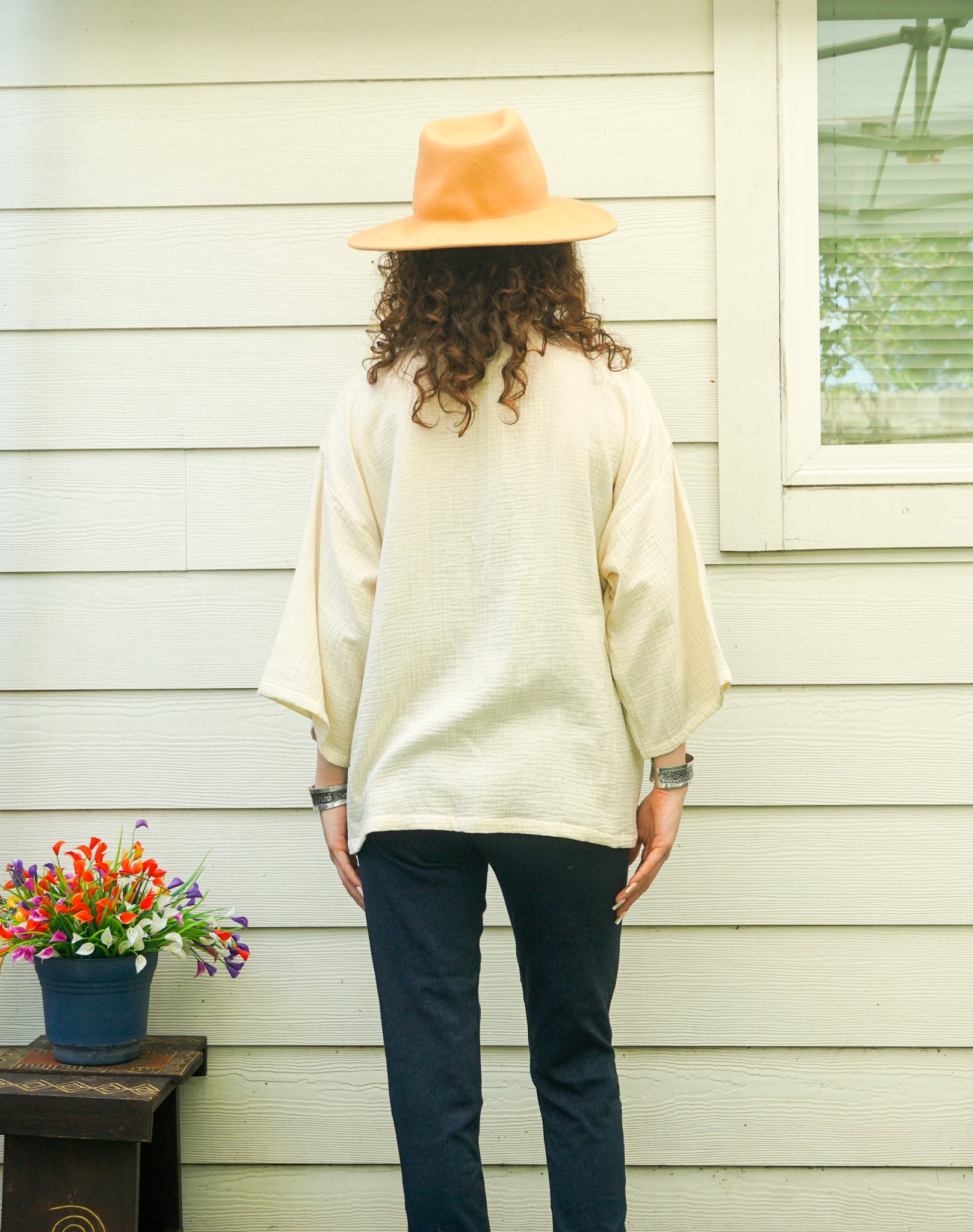 Natural Double Gauze Drift Cardigan