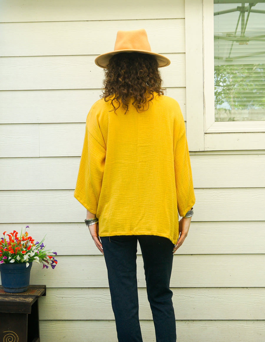 Mustard Double Gauze Cardigan