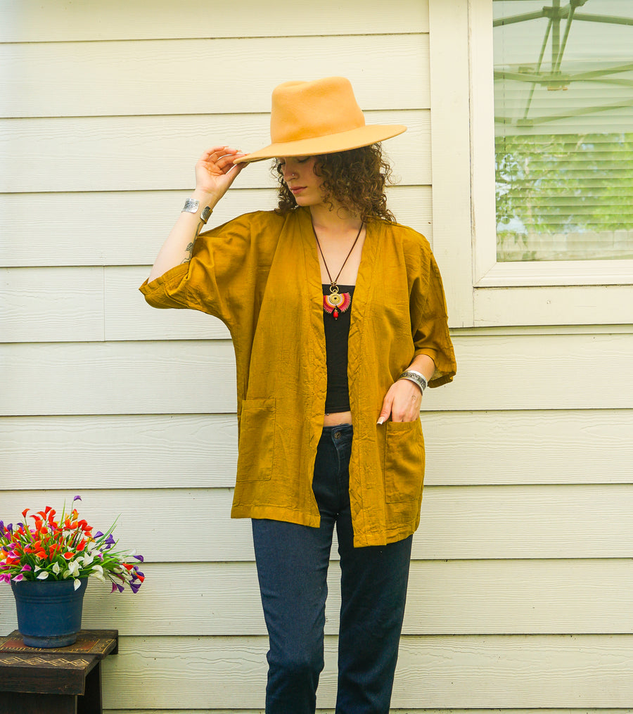Mustard Gauze Cardigan