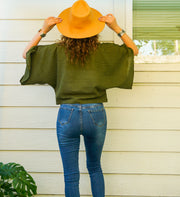 Olive Earth Gauze Top
