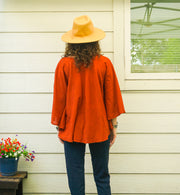 Desert Rust Cotton Gauze Boho Blouse