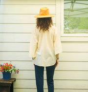 Ivory Cloud Cotton Gauze Boho Blouse