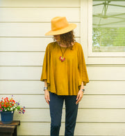 Golden Earth Organic Cotton Gauze Boho Blouse – Flowing Oversized Top